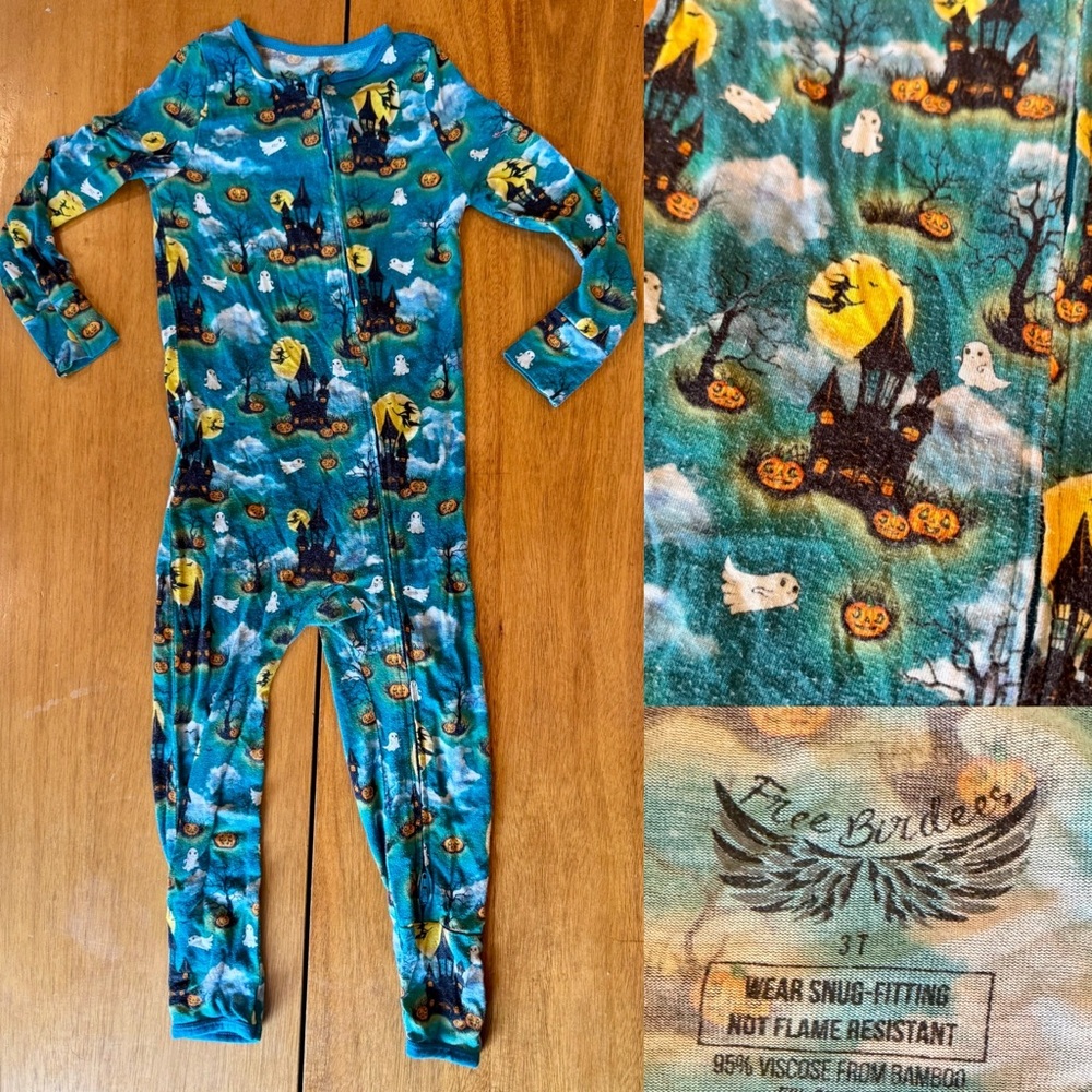 Free Birdies toddler Halloween Romper Footie Sleeper Bamboo Posh Peanut